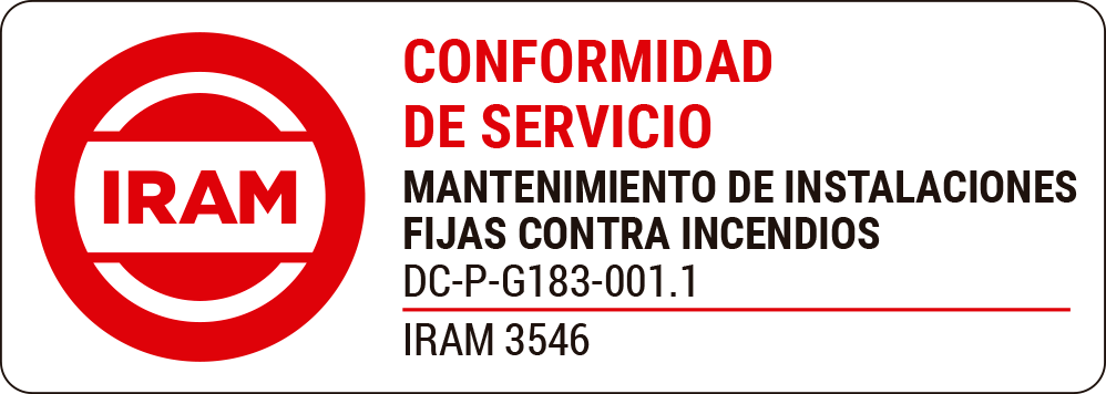 Conformidad de Servicio IRAM para mantenimiento de Instalaciones Fijas Contra Incendios - Norma IRAM 3546